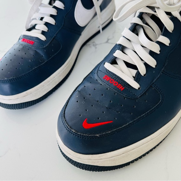 Nike Air Force 1 Low 'USA' Obsidian/White-University Red Sneakers - Picture 3 of 11